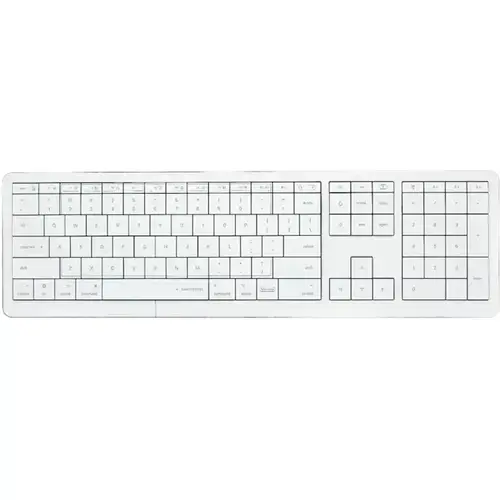 Tastatura Wireless CLEVETURA CLVX 1, layout ANSI US, USB/Bluetooth, Aluminiu, iluminare RGB, Mac/iPad/AppleTV, Touchpad integrat, Alb