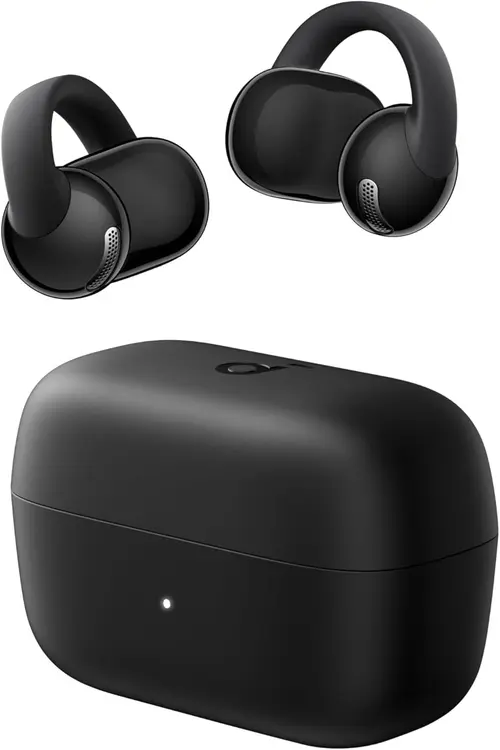 Casti True Wireless Anker SoundCore C50i, Open Ear Clip-On, Hi-Res, IP55, Bluetooth 6.0, Autonomie 7/28 ore (Negru)