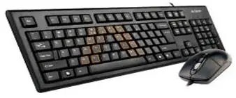 Kit Tastatura A4Tech KRS-85 si Mouse OP-720-B USB (Negru)