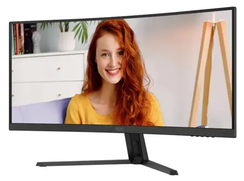 Monitor VA LED AOC 34inch CU34B3E, UWQHD (3440 x 1440), HDMI, DisplayPort, Ecran curbat, 120 Hz, 1 ms (Negru)