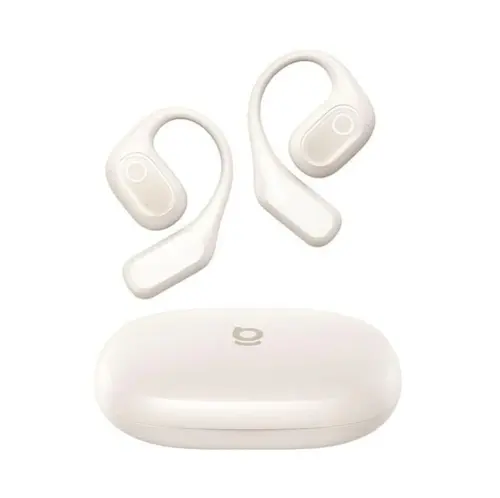Casti alergare True Wireless Baseus Bowie Eli 2i Fit, Open-Ear, Bluetooth 6.0, Autonomie 11/36 ore, Microfon pe casca, IPX5 (Alb)