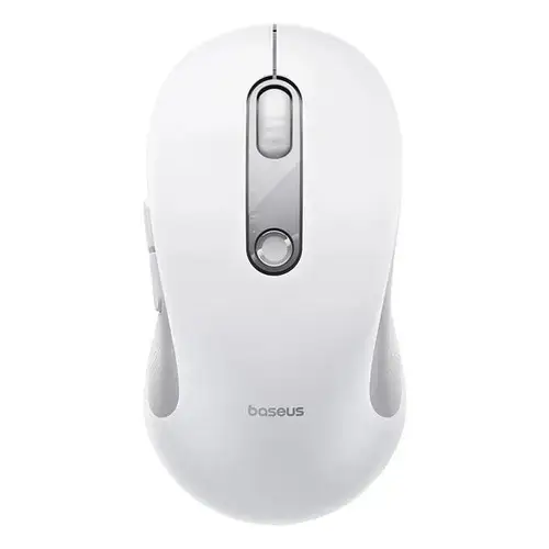 Mouse Baseus F02 PC sau NB wireless B0203202, Bluetooth, optic, 800/ 1200/1600 dpi, click silentios, butoane/scroll 4/1 (Alb)