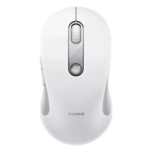 Mouse Baseus F02 PC sau NB wireless B0203202, Bluetooth, optic, 800/ 1200/1600 dpi, click silentios, butoane/scroll 4/1 (Alb)