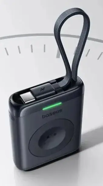 Acumulator extern Baseus EnerFill FW11, 1640mAh, compatibil cu Apple Watch, 5W, cablu integrat, 1 x USB Type-C (Negru)