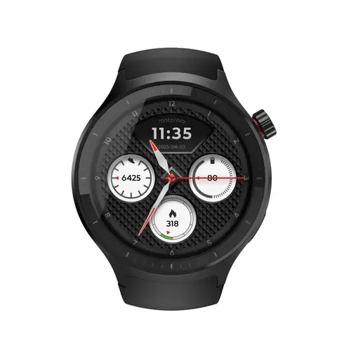 Smartwatch Motorola moto watch, Ecran OLED 1.43inch, Bluetooth 5.3 + BLE, 4GB Flash, Autonomie pana la 13 zile, IP68 (Negru)