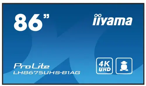 Ecran Profesional IPS LED Iiyama 85.6inch LH8675UHS-B1AG, UHD (3840 x 2160), HDMI, DisplayPort, Boxe (Negru)