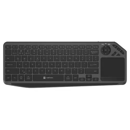 Tastatura wireless Natec Turbot 2, Bluetooth + 2,4 GHz, slim, cu touchpad (Negru)