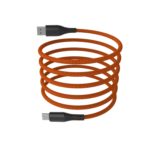 Cablu de date HAMMER AKC001409, 65 W, USB-C la USB-C, 3A, 1m (Portocaliu)