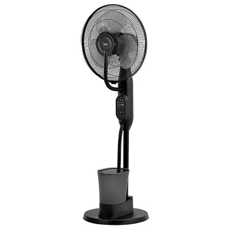 Ventilator cu pulverizare Teesa TSA8067, 3 viteze, 3 setari volum de ceata, Temporizator, Oscilatie automata, 5 Roti de transport (Negru)