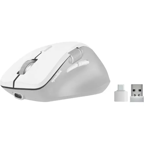 Mouse Speedlink Libera Silent, Bluetooth, 2.4 GHz, 3200 DPI, ergonomic, Alb/Gri