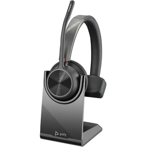 Casti Call Center Poly Voyager 4310, Bluetooth, dongle BT700, suport de incarcare, Microfon, USB-C (Negru)