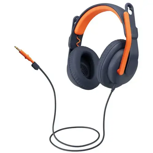 Casti pentru copii Logitech Zone Learn, Stereo, Jack 3.5mm, Microfon (Albastru/Portocaliu)