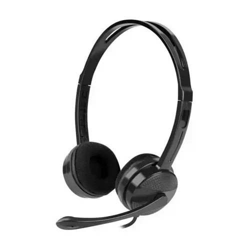 Casti Office/Call Center Natec CANARY GO, Stereo, Pernite textile, Control volum pe fir, Microfon, Cablu 2m (Negru)