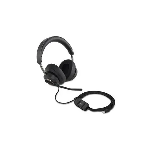 Casti cu fir PC Kensington H2000, USB-C, Microfon, ENC (Negru)