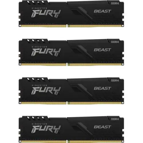 Memorii Kingston FURY Beast 64GB(4x16GB), DDR4-3600MHz, CL18, Quad Channel