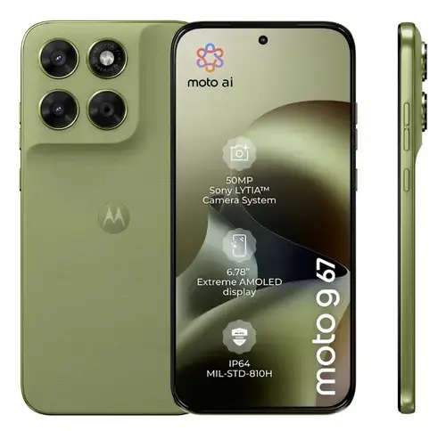 Telefon Mobil Motorola Moto G67, Procesor Mediatek Dimensity 6300 Octa-Core, AMOLED Touchscreen 6.78inch, 8GB RAM, 256GB Flash, Camera Duala 50 + 8 MP, Wi-Fi, 5G, Dual Sim, Android (Verde)