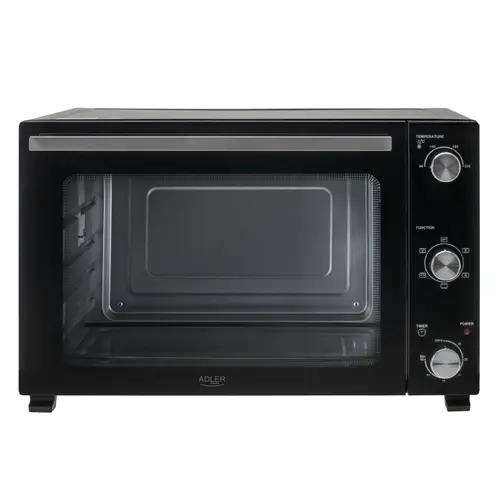 Cuptor electric Adler AD 6028, 60 l, Temperatura 90-230 C, 2000 W, Rotisor, Grill, Cronometru (Negru)
