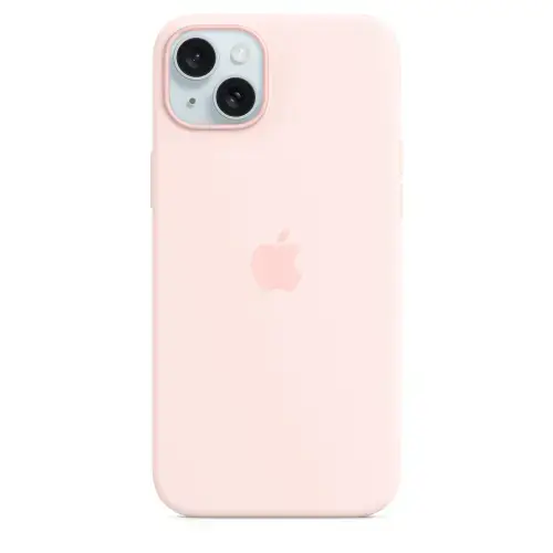 Husa Protectie Spate Apple MXQV3ZM/A, pentru iPhone 15 Plus, Silicon, MagSafe (Roz)