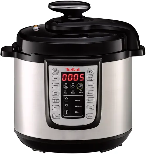 Oala sub presiune electrica Tefal One Pot CY505E30, 6L (Argintiu/Negru)