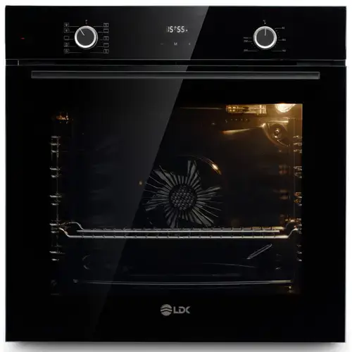 Cuptor incorporabil LDK 1073DBK, Clasa A, Capacitate 73 l, 10 functii, Grill, Turbo, Dezghetare, Timer, Iluminare cuptor (Negru)