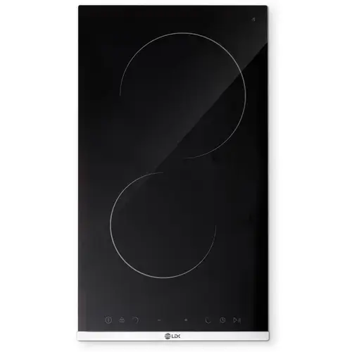 Plita incorporabila vitroceramica LDK 2VBK, 2 zone de gatit, Control Touch, Timer, Blocare acces (Negru)