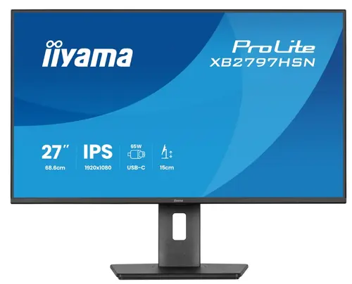 Monitor IPS LED Iiyama ProLite 27inch XB2797HSN-B1, Full HD (1920 x 1080), HDMI, DisplayPort, Boxe, Pivot, 100 Hz, 1 ms (Negru)