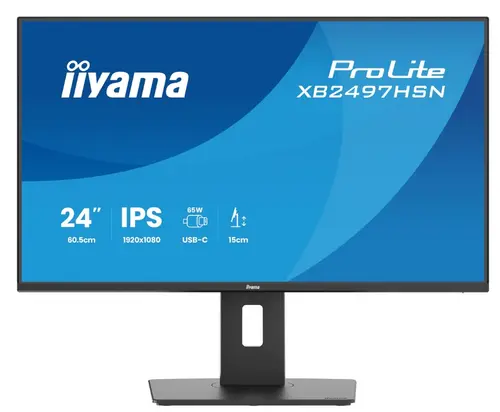 Monitor IPS LED Iiyama ProLite 23.8inch XB2497HSN-B1, Full HD (1920 x 1080), HDMI, DisplayPort, Boxe, Pivot, 100 Hz, 1 ms (Negru)