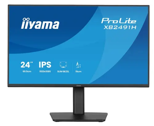 Monitor IPS LED Iiyama ProLite 23.8inch XB2491H-B1, Full HD (1920 x 1080), HDMI, DisplayPort, Pivot, 120 Hz, 1 ms (Negru)