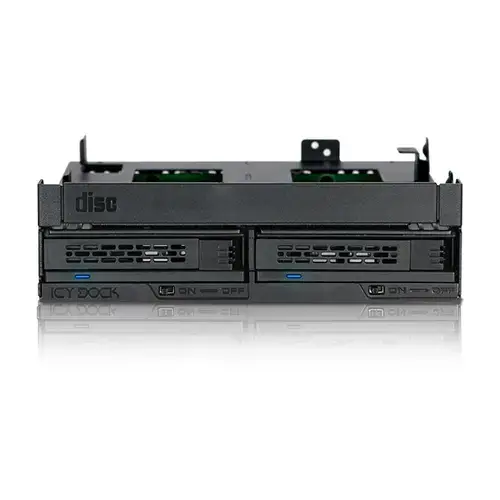 Rack mobil Icy Dock MB732SPO-B, MetalPlastic, 2x2.5inch + Ultra Slim/Slim Optical Drive Slot pentru Bay 5.25inch (Negru)
