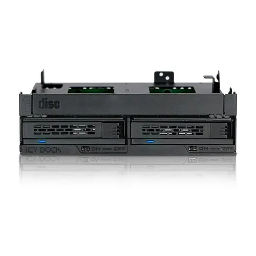 Rack mobil Icy Dock MB732SPO-B, MetalPlastic, 2x2.5inch + Ultra Slim/Slim Optical Drive Slot pentru Bay 5.25inch (Negru)