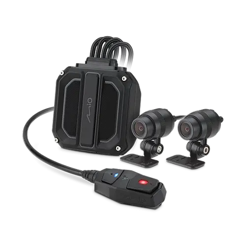 Camera video de motocicleta MIO MiVue M820WD, 1080P, 135 grade, Wi-Fi, GPS, Doua lentile, Microfon (Negru)
