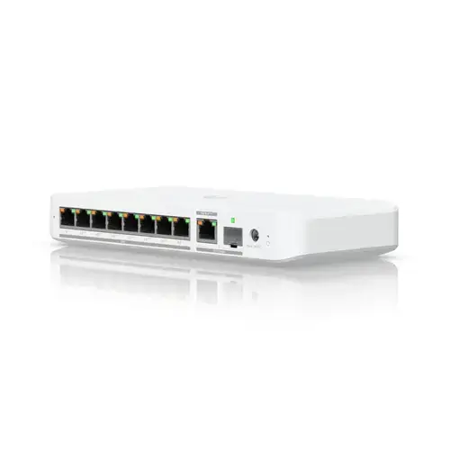 Switch Ubiquiti Flex 2.5G PoE, 8x PoE 2.5GbE RJ45, 1x PoE+++ 10GbE RJ45 (Alb)