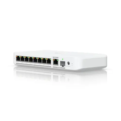 Switch Ubiquiti Flex 2.5G PoE, 8x PoE 2.5GbE RJ45, 1x PoE+++ 10GbE RJ45 (Alb)