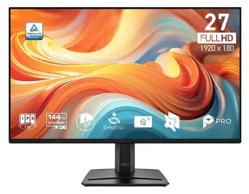 Monitor IPS LED MSI 27inch PRO MP275 E14L, Full HD (1920 x 1080), VGA, HDMI, Boxe, 144 Hz, 1 ms (Negru)