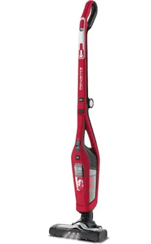 Aspirator vertical Rowenta Dual Force 2in1 RH6753WO, Autonomie 45 min, 0.6 L, Iluminare LED (Rosu)