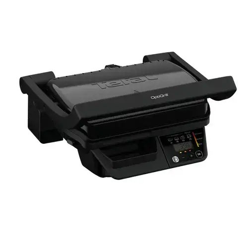 Gratar electric Tefal OptiGrill GC7P0810, 2000 W, Temperatura ajustabila 120-270 C, Suprafata grill 30 x 20 cm (Negru)