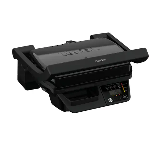 Gratar electric Tefal OptiGrill GC7P0810, 2000 W, Temperatura ajustabila 120-270 C, Suprafata grill 30 x 20 cm (Negru)