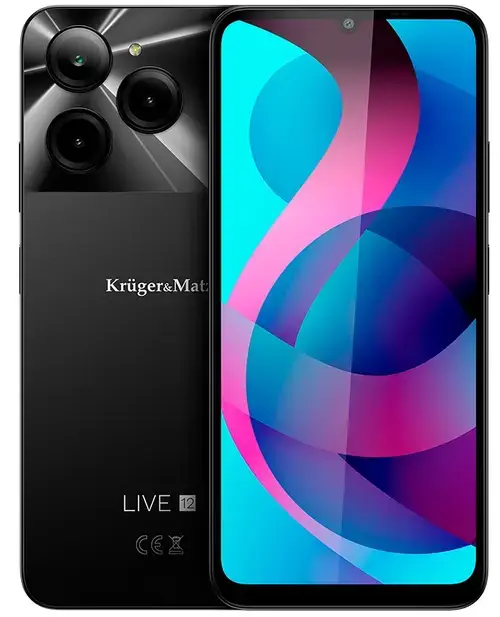 Telefon Mobil Kruger&Matz Live 12, Procesor Unisoc T606 Octa-Core, Ecran IPS 6.74inch, 8GB RAM, 256GB Flash, Camera Duala 50+0.08MP, Wi-Fi, 4G, Dual Sim, Android (Negru)