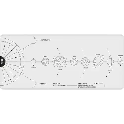 Mouse pad Dark Project Terra Nova XL, 900 x 400 x 4 mm, Alb/Negru