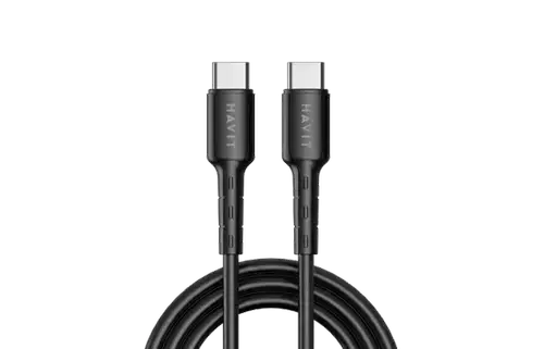 Cablu de date si incarcare HAVIT HVCB-CB6235-BK, USB-C la USB-C, 1 m, 60 W (Negru)