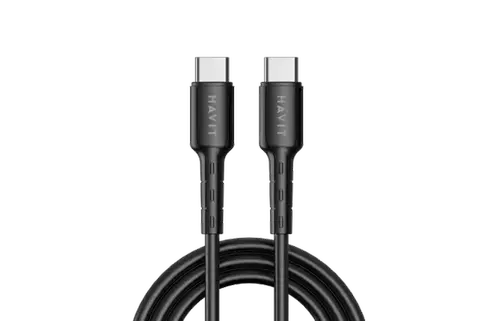 Cablu de date si incarcare HAVIT HVCB-CB6235-BK, USB-C la USB-C, 1 m, 60 W (Negru)