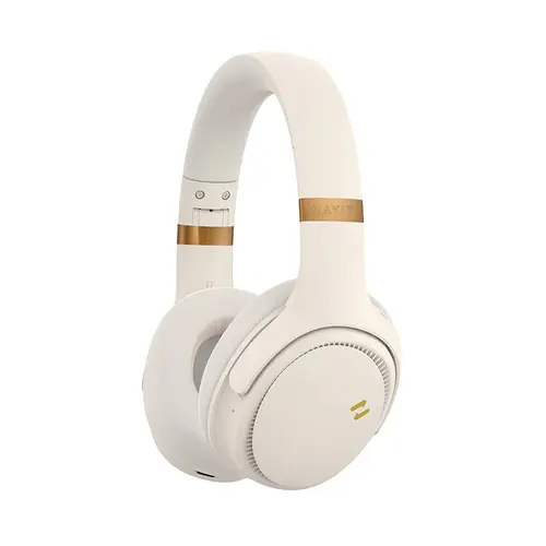 Casti Stereo Wireless HAVIT H630BT PRO, Bluetooth, ANC, Autonomie pana la 50 de ore (Crem)