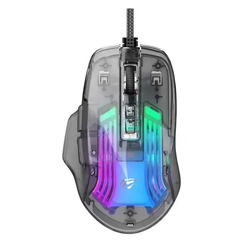 Mouse Gaming cu fir HAVIT MS1011SE, USB, 7200 DPI, RGB (Transparent)