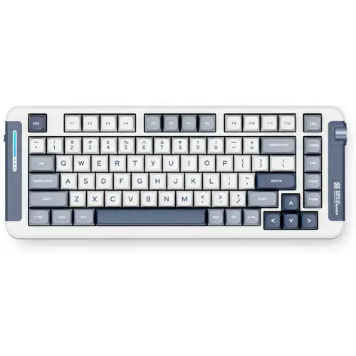 Tastatura Gaming Mecanica Wireless MCHOSE X75 TKL, USB-C/2.4GHz/Bluetooth, RGB, Hot-Swap, Switch Hyacinth (Albastru)