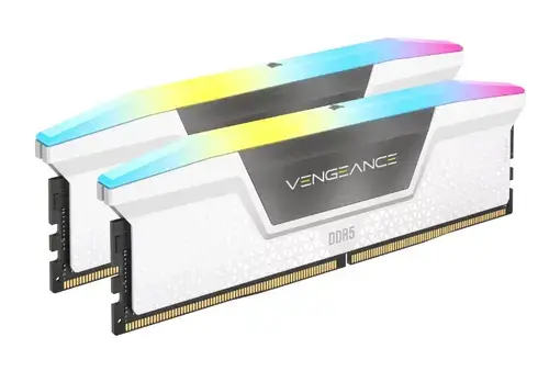 Memorie Corsair Vengeance RGB 64GB, DDR5, 6400MHz, CL32, 2x32GB, Intel XMP (Alb)