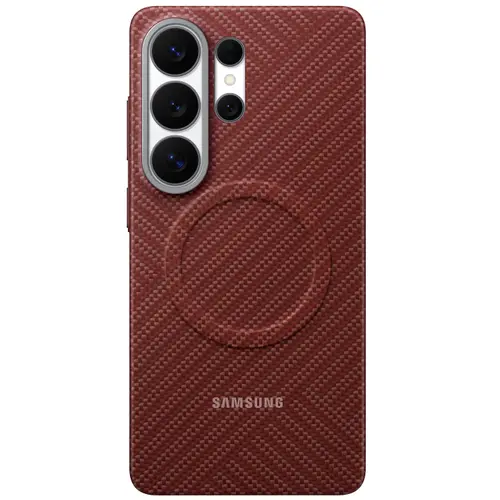 Husa Protectie Spate Samsung Carbon Magnet Case EF-KS948SREGWW pentru Galaxy S26 Ultra (Rosu)
