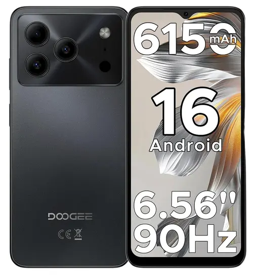Telefon Mobil Doogee Note 56, Procesor Unisoc SC9863A Octa Core, Ecran IPS LCD 6.56inch, 3GB RAM, 64GB Flash, Camera 8 MP, 4G, Wi-Fi, Dual Sim, Android (Negru)