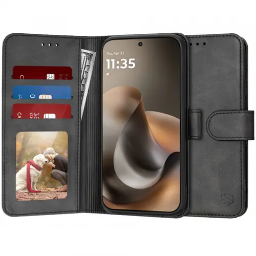 Husa pentru Motorola Moto G77 / G67, Techsuit, Diary Book, Negru