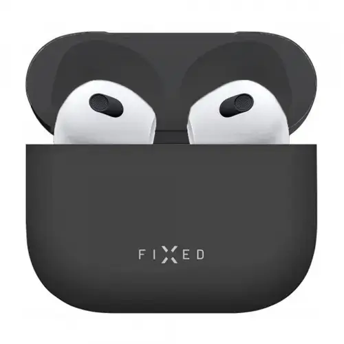 Husa Casti Fixed Silky pentru Apple AirPods 4 (Negru)