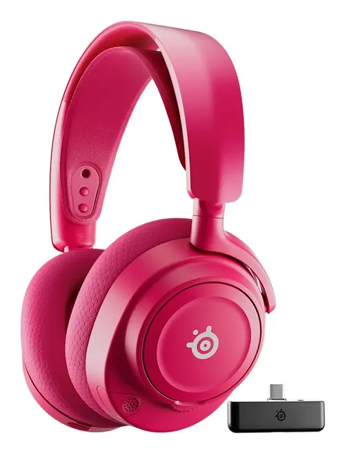 Casti Gaming Steelseries Arctis Nova 7X Gen 2, USB-C/Bluetooth/2.4 GHz, Pentru Xbox Series X|S, Autonomie 54 ore, Microfon (Magenta)